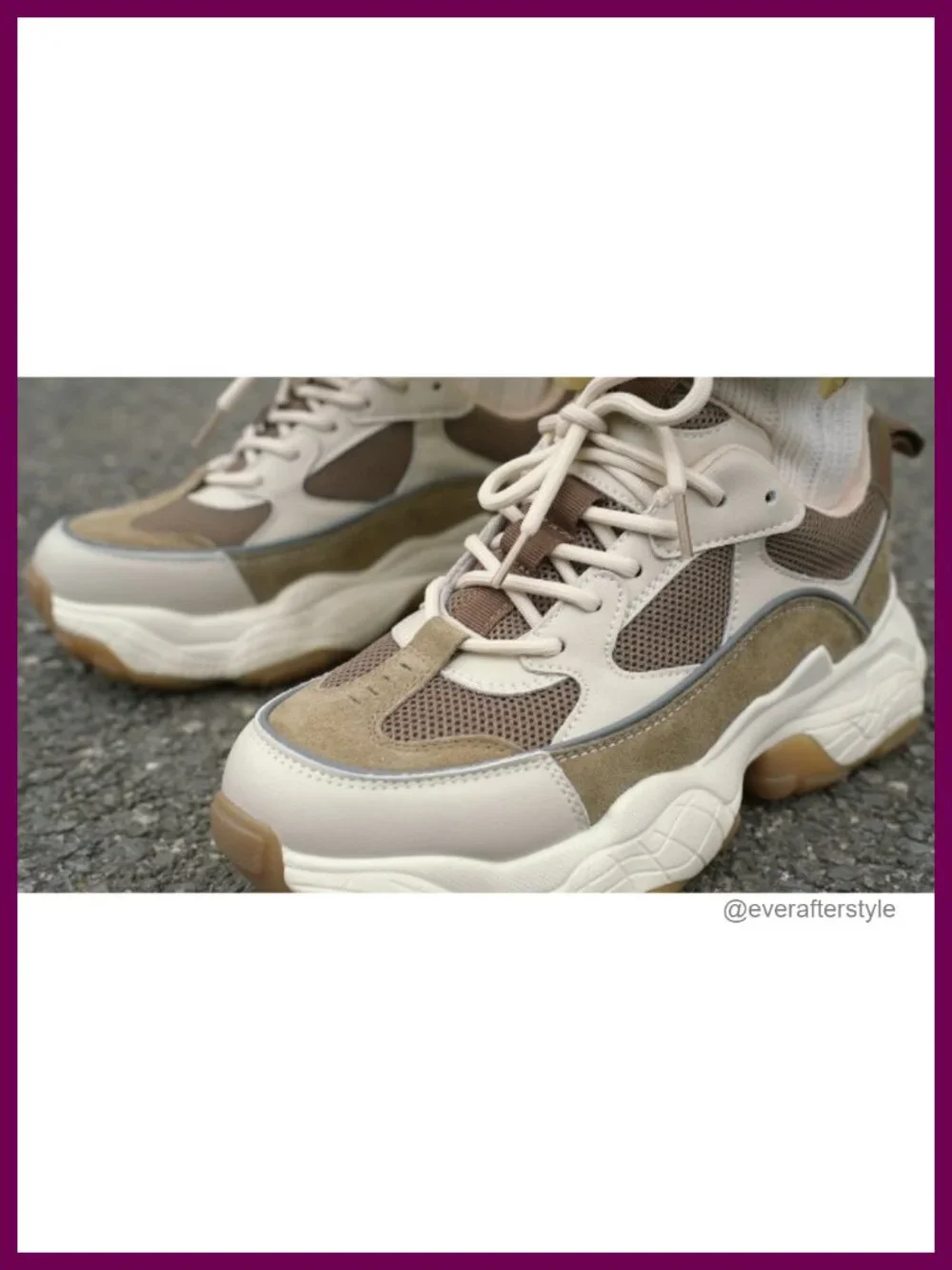 Chunky Platform Sneakers Women Lace Up Casual Dad Shoes Pig Suede Leather